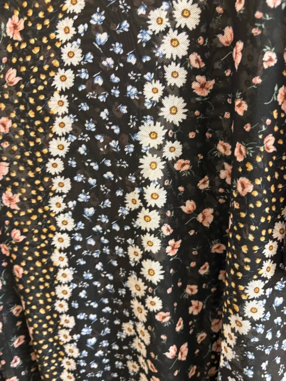 Cyrus Floral Black & Pink Sheer Duster Kimono - Picture 4 of 5
